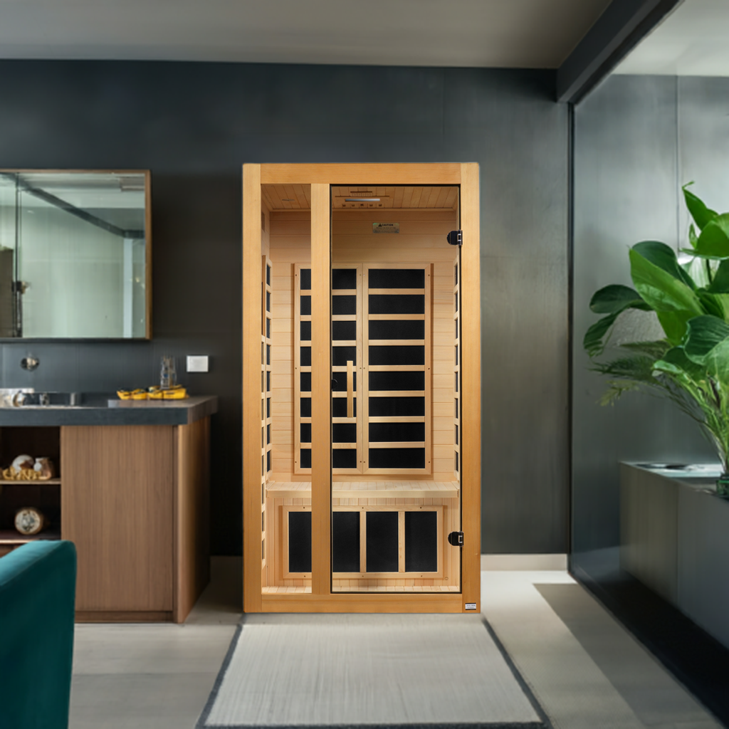 Dynamic Gracia 1-2-person Low EMF (Under 8MG) FAR Infrared Sauna (Canadian Hemlock)
