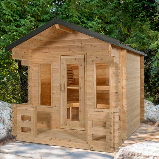 Georgian Cabin Sauna with Porch - With Heater