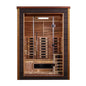 Golden Designs Nora 2 Person Hybrid (PureTech™ Full Spectrum IR or Traditional Stove) Outdoor Sauna  (GDI-8222-01) - Canadian Red Cedar Interior