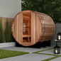 Golden Designs "Arosa" 4 Person Barrel Traditional Sauna -  Pacific Cedar