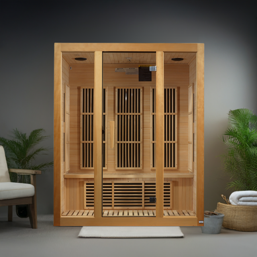 Maxxus Bellevue 3-Person Low EMF (Under 8MG) FAR Infrared Sauna (Canadian Hemlock)