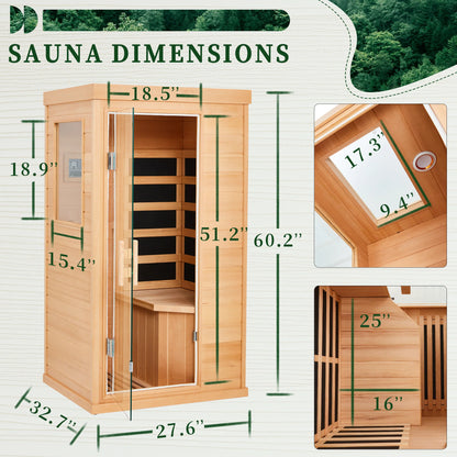 Mini 1 Person Infrared Sauna