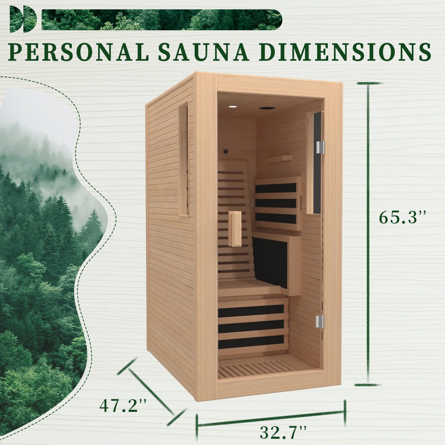 1 Person Infrared Sauna with Backrest